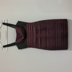 BCBG Max Azria Black Purple Bandage Bodycon Dress Wedding Formal Party Size 4